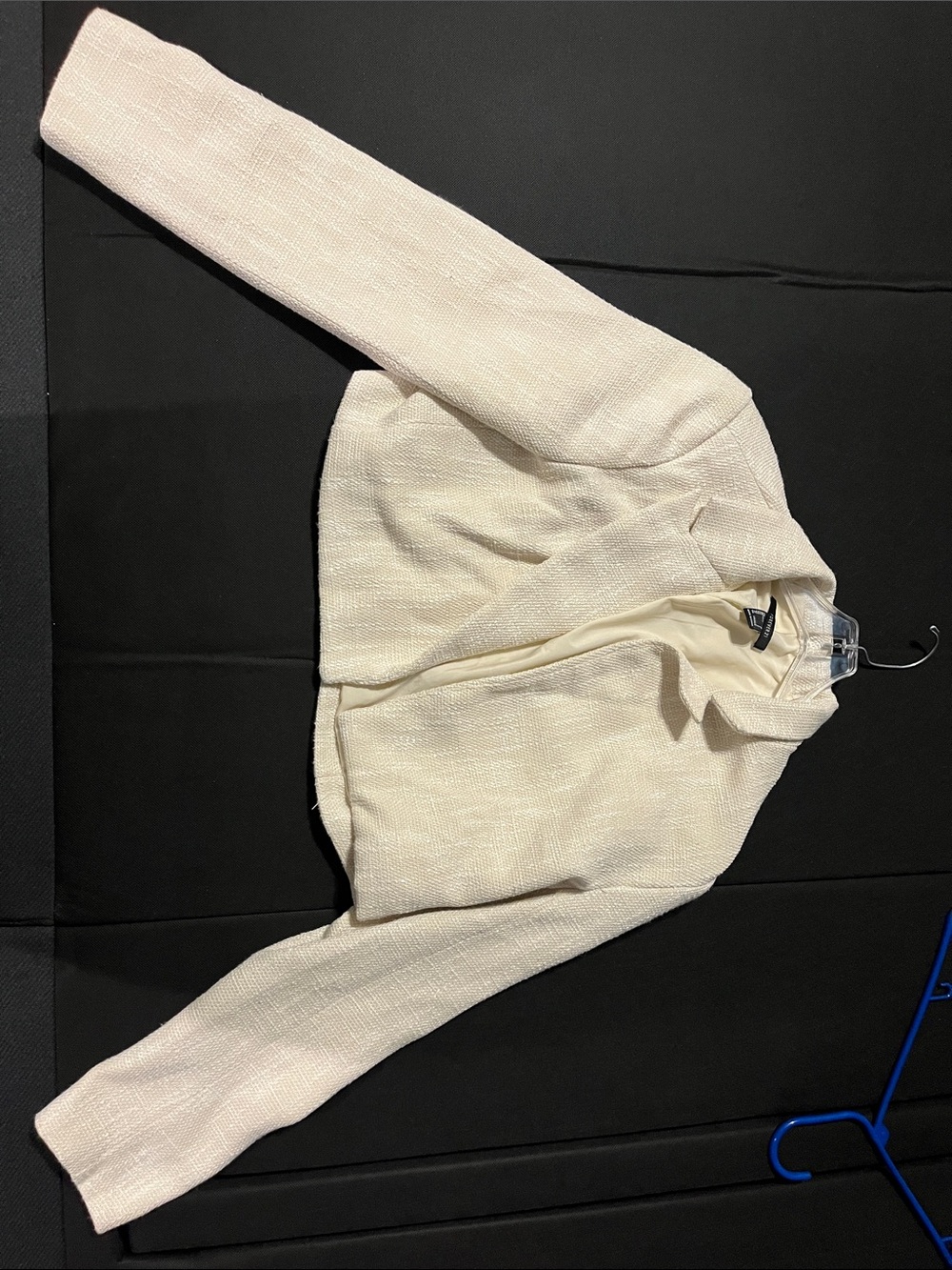 Forever 21 Cream Cropped Open-Front Cardigan